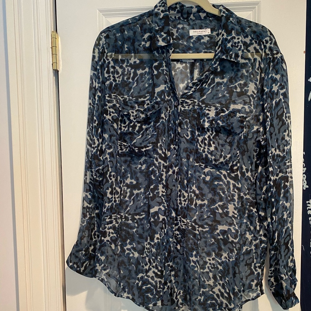 Equipment Print Silk Shirt
